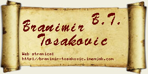 Branimir Tošaković vizit kartica